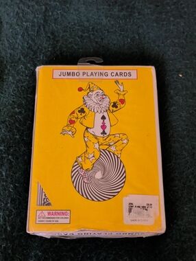Yellow Jumbo Playing Cards Deck with Joker Design